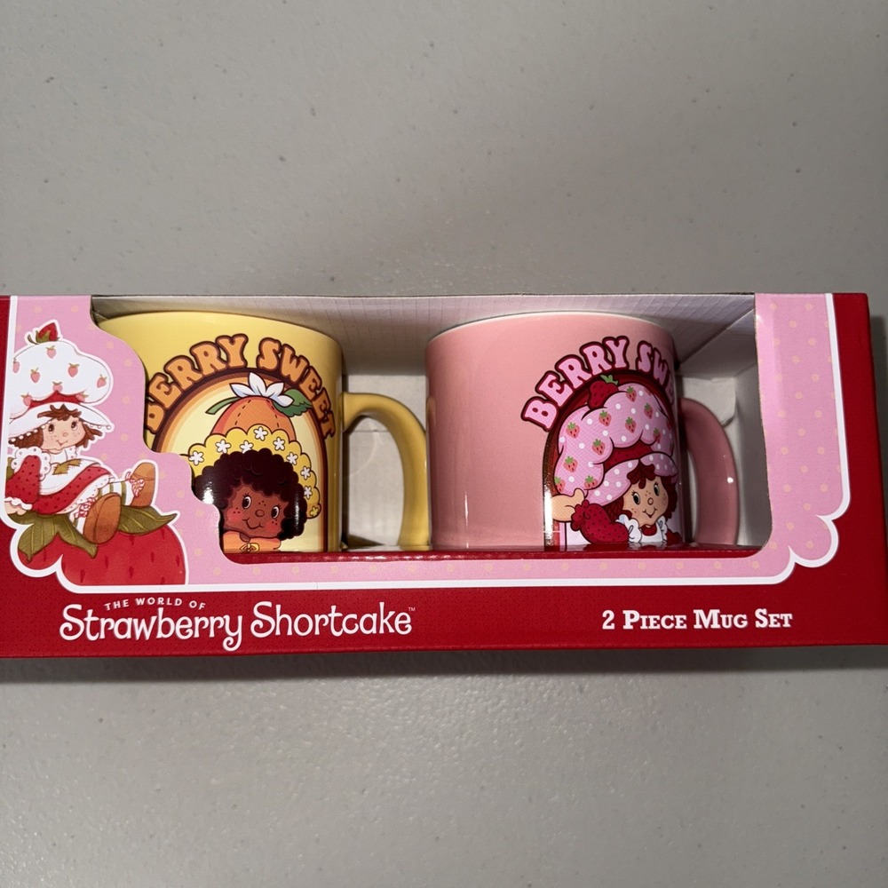 Strawberry Shortcake 2 Piece Mug Set Pink Red Berry Sweet